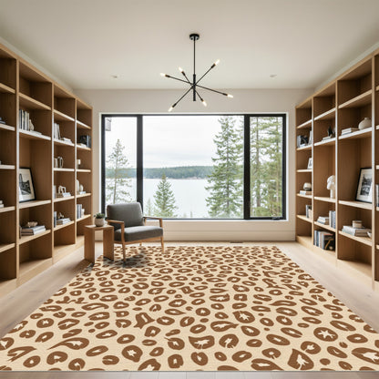 Neutral Leopard Spots Texture Rug