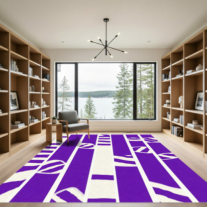 Bold Purple Stripe Abstract Rug