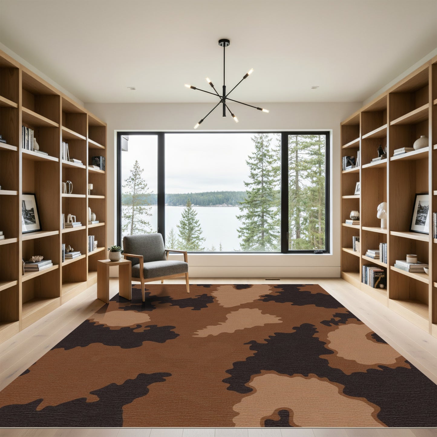 Earthy Blend Camouflage Abstract Rug