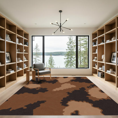 Earthy Blend Camouflage Abstract Rug