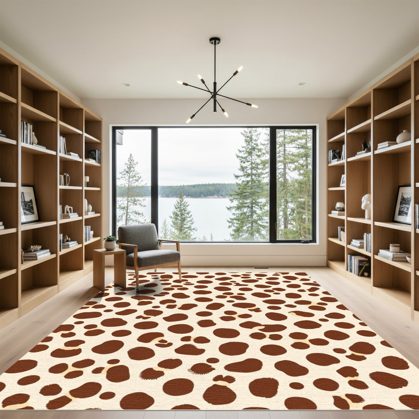 Brown Spots On Cream Background Rug