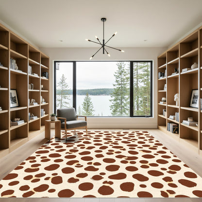 Brown Spots On Cream Background Rug