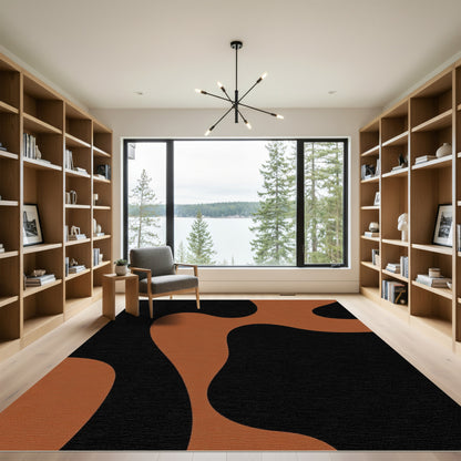Terracotta Organic Abstract Swirl Rug