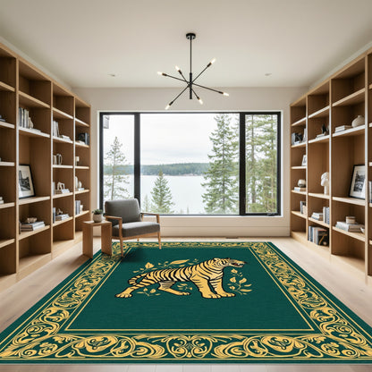Golden Tiger Emerald Vintage Frame Rug