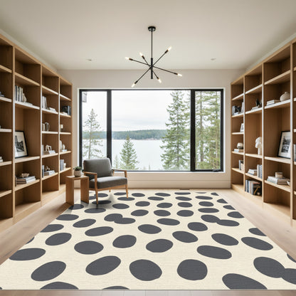 Gray Oval Spot Scatter Rug