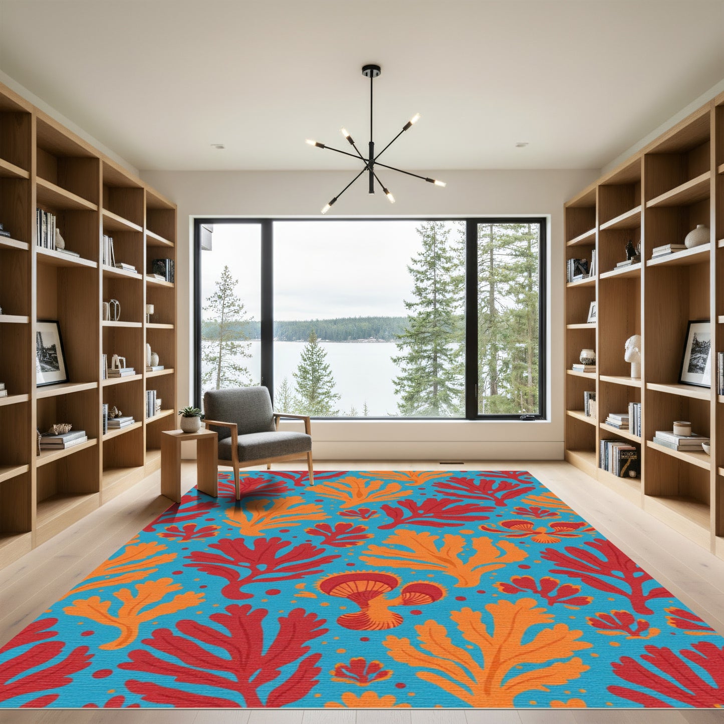 Coral Reef Branch And Mushroom Pattern Rug