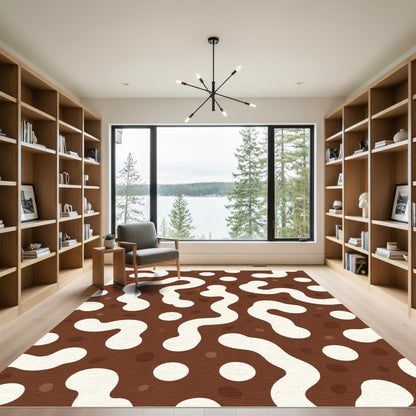 Chocolate Cream Blob Swirl Rug
