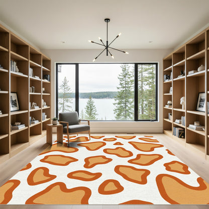 Orange Spotty Organic Shapes Rug