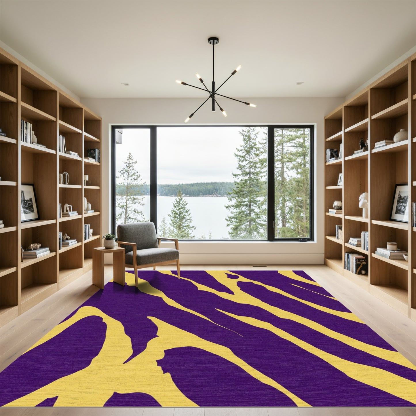 Violet Yellow Abstract Zebra Rug