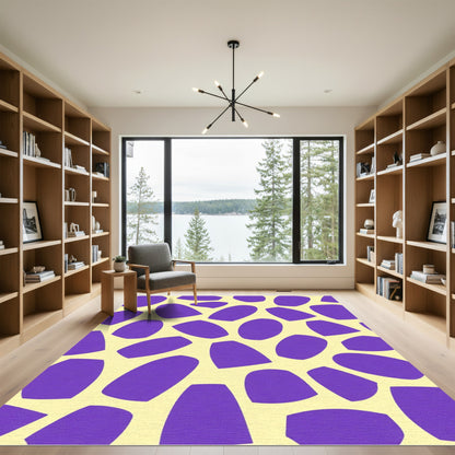 Purple Spots Cream Background Rug