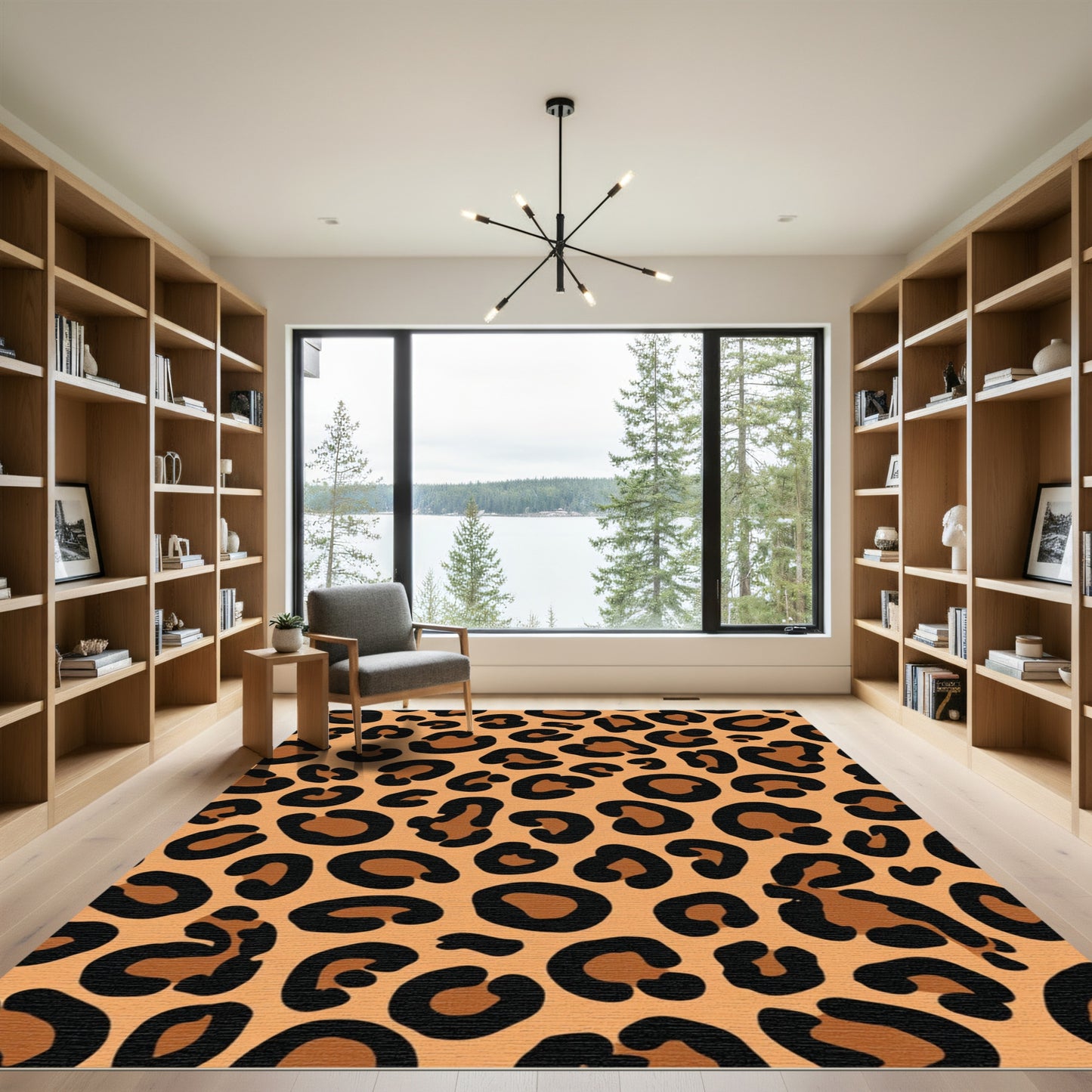 Cheetah Print Brown Black Spots Rug