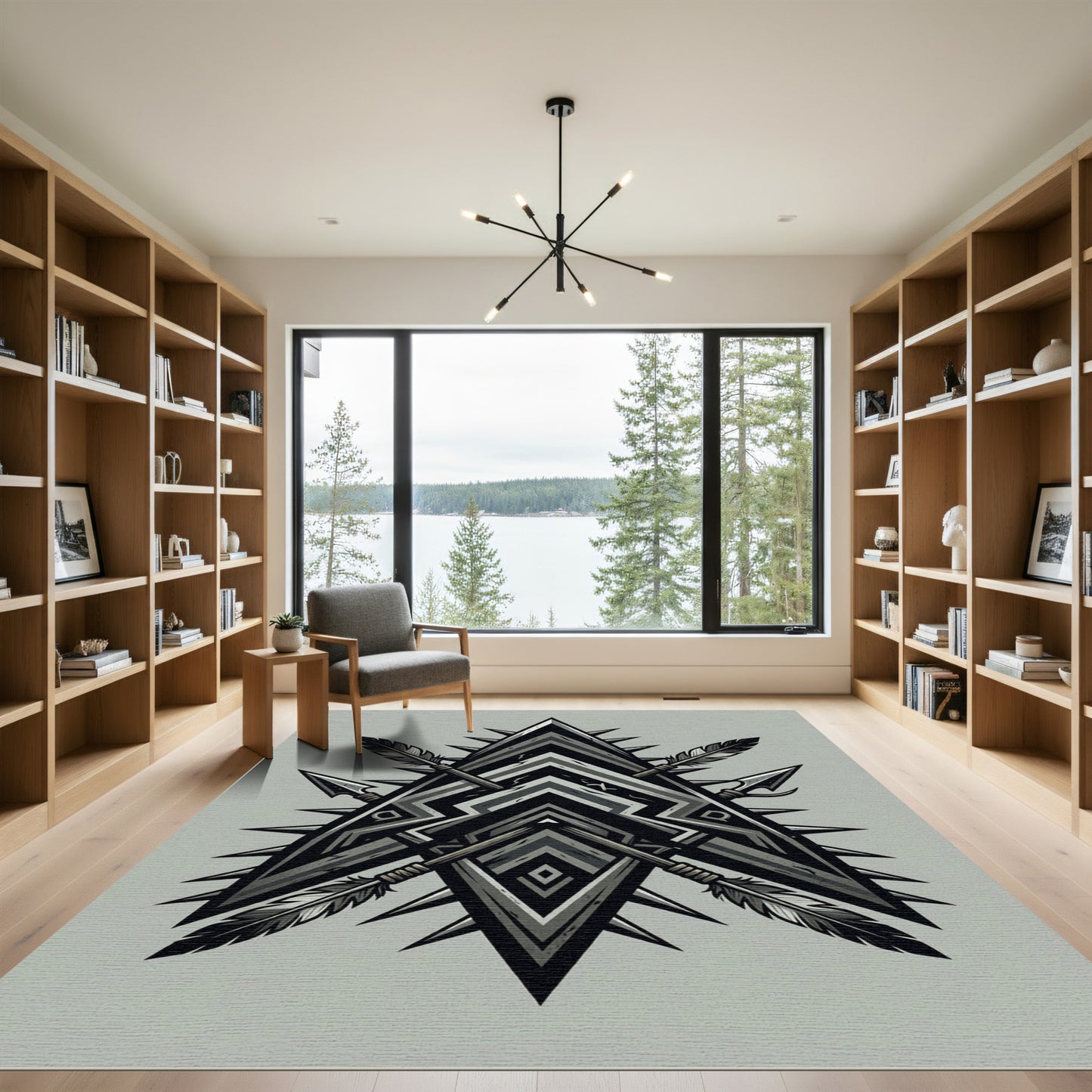 Tribal Arrow Feather Crest Rug