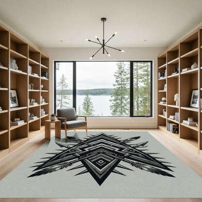 Tribal Arrow Feather Crest Rug