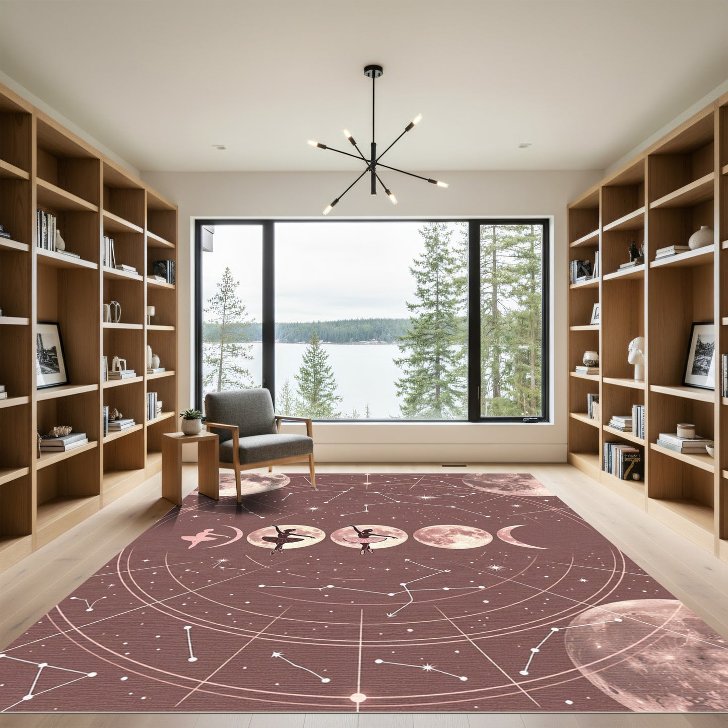 Celestial Ballerina Moon Phase Rug