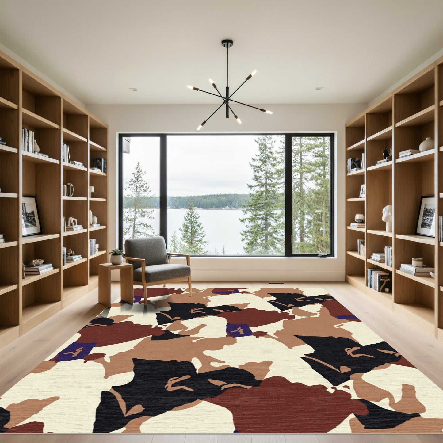 Woodland Camo Abstract Blend Rug