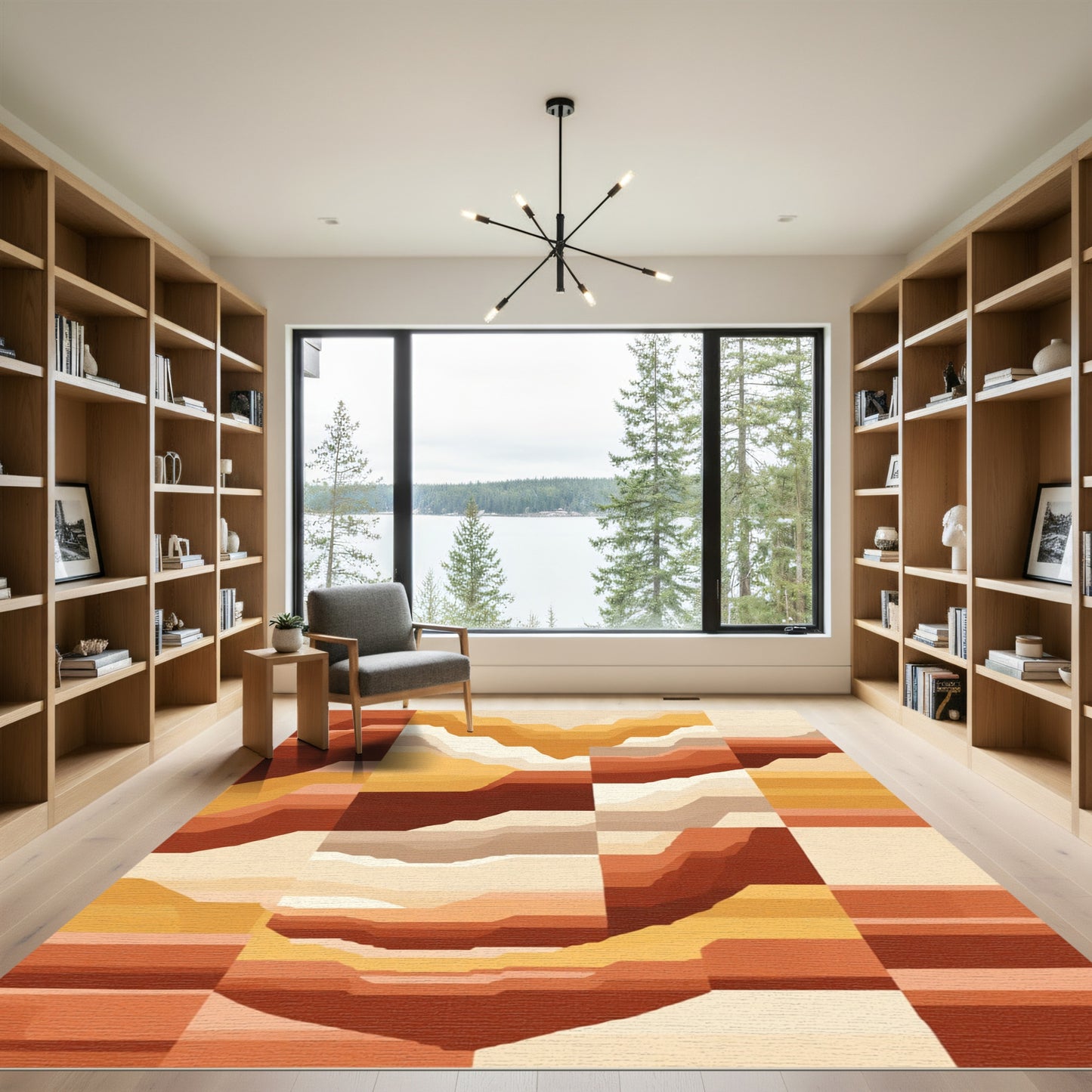 Terracotta Ridge Abstract Landscape Rug