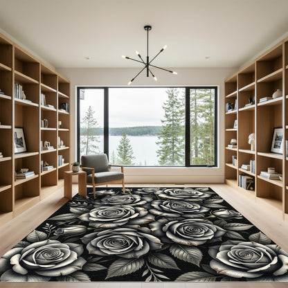 Monochromatic Rose Garden Cluster Rug