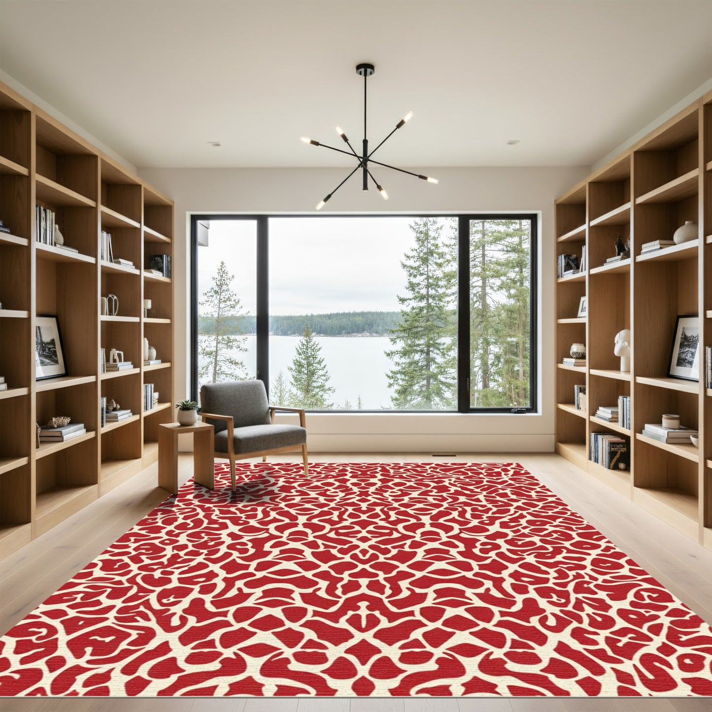 Crimson Cream Organic Cell Rug