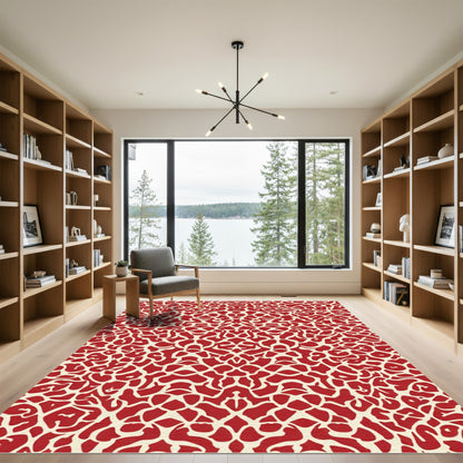 Crimson Cream Organic Cell Rug