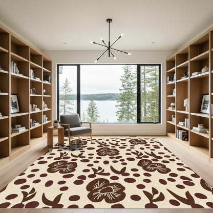 Brown Bold Floral Confetti Rug