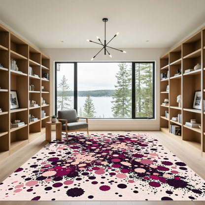 Radiant Pink Splatter Cluster Rug