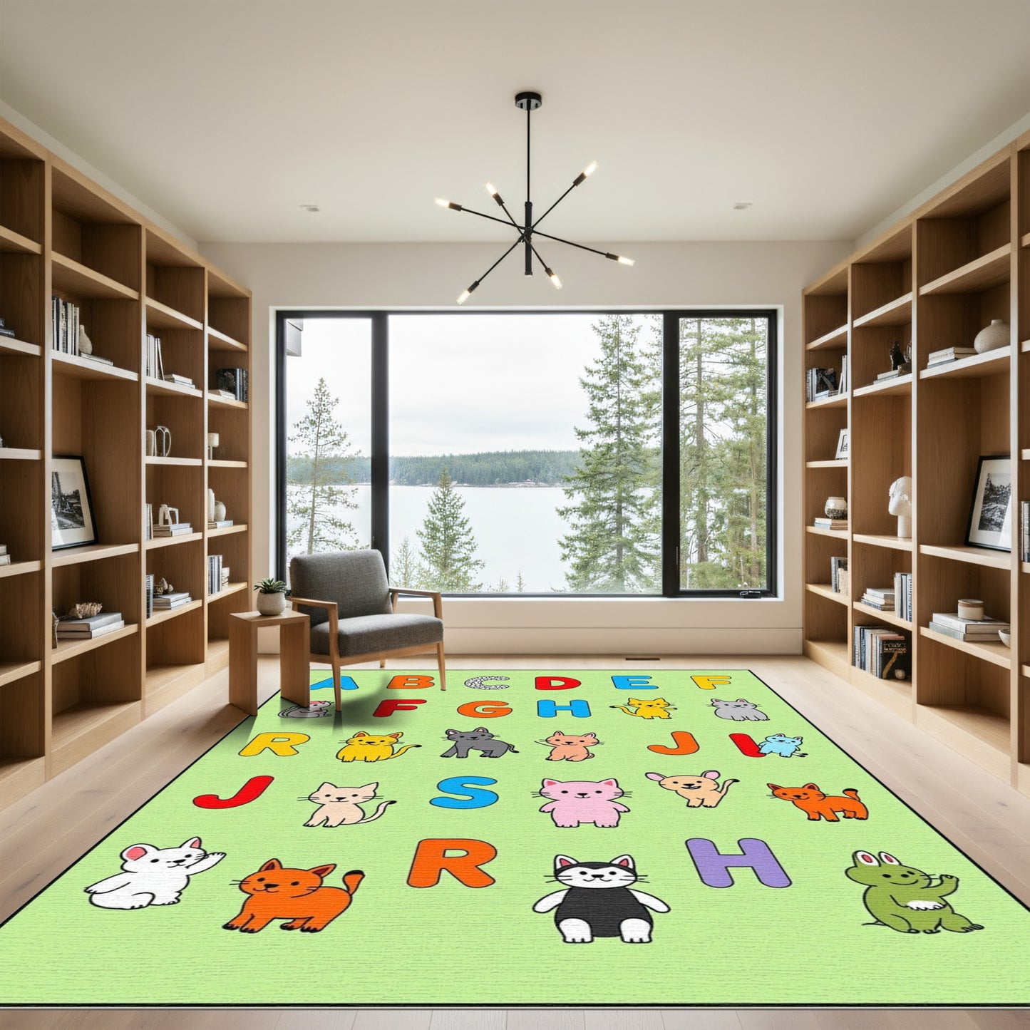 Alphabet Cats Fun Composition Rug