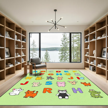 Alphabet Cats Fun Composition Rug