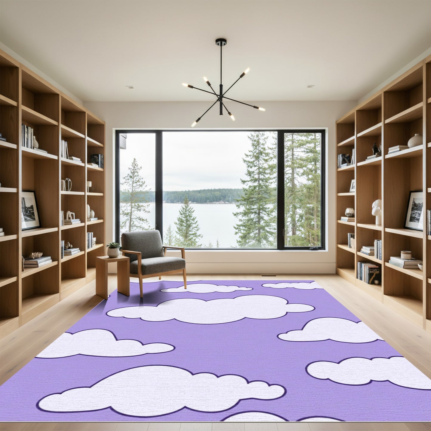 Light Purple Sky Cloudscape Rug