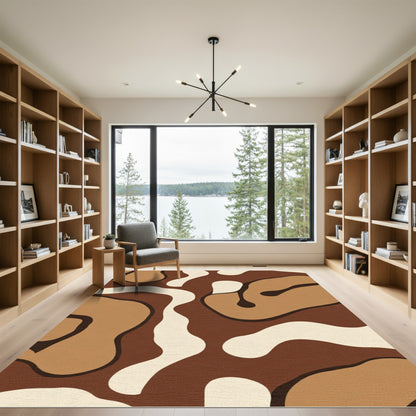 Abstract Earthy Smooth Organic Shapes Rug