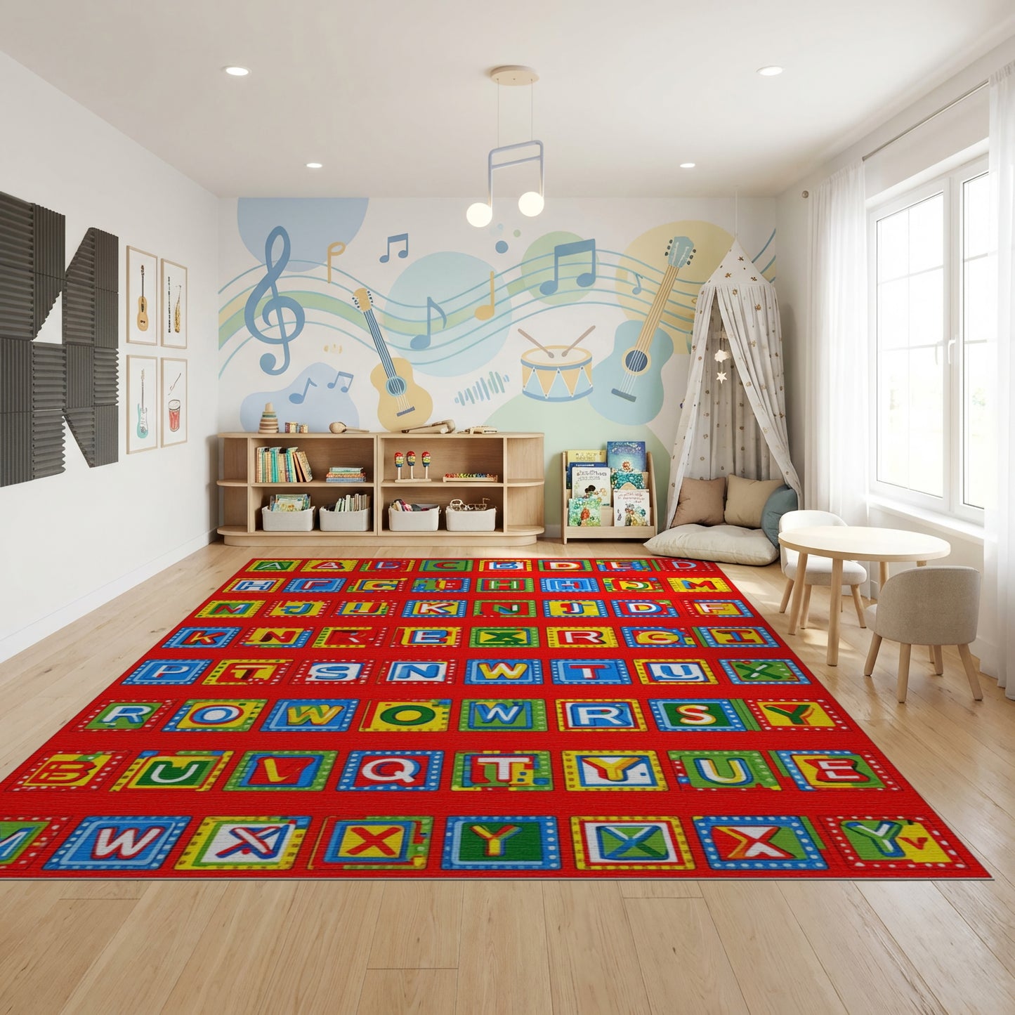 Vibrant Alphabet Block Letters Rug