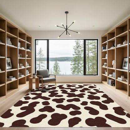 Brown Cream Blotch Spot Rug