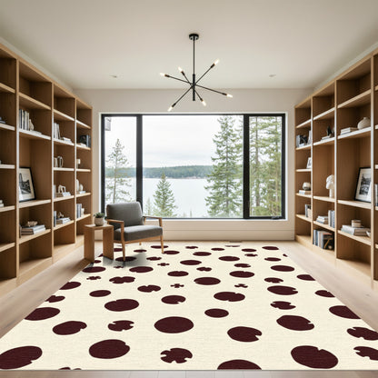 Cream Black Random Dot Scatter Rug