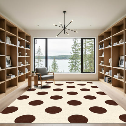 Brown Cream Polka Dots Rug
