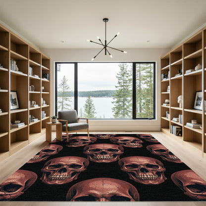Gothic Terracotta Skull Repeating Art Rug