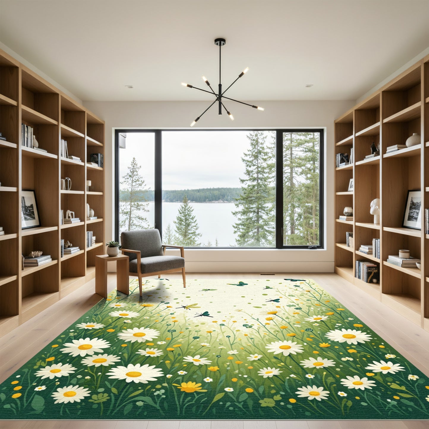Daisies Butterflies Meadow Dreamscape Rug