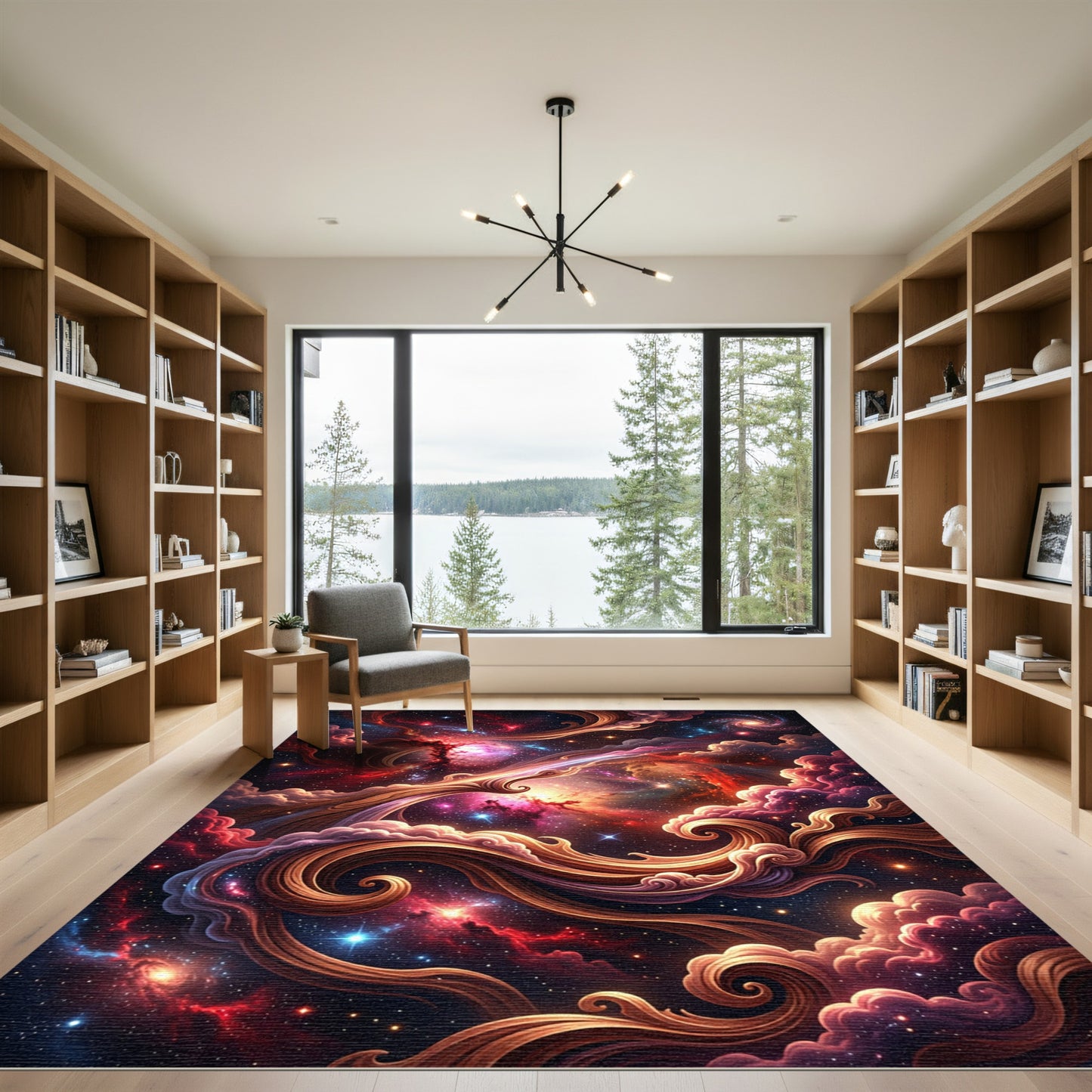 Cosmic Swirl Nebula Galaxy Rug