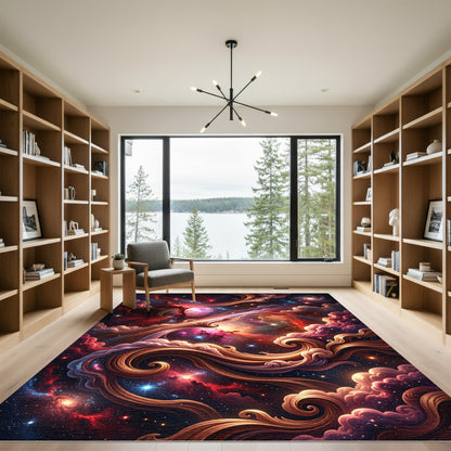 Cosmic Swirl Nebula Galaxy Rug
