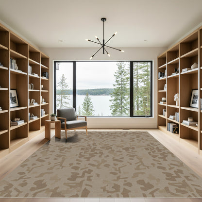 Earthy Abstract Camouflage Terrain Rug