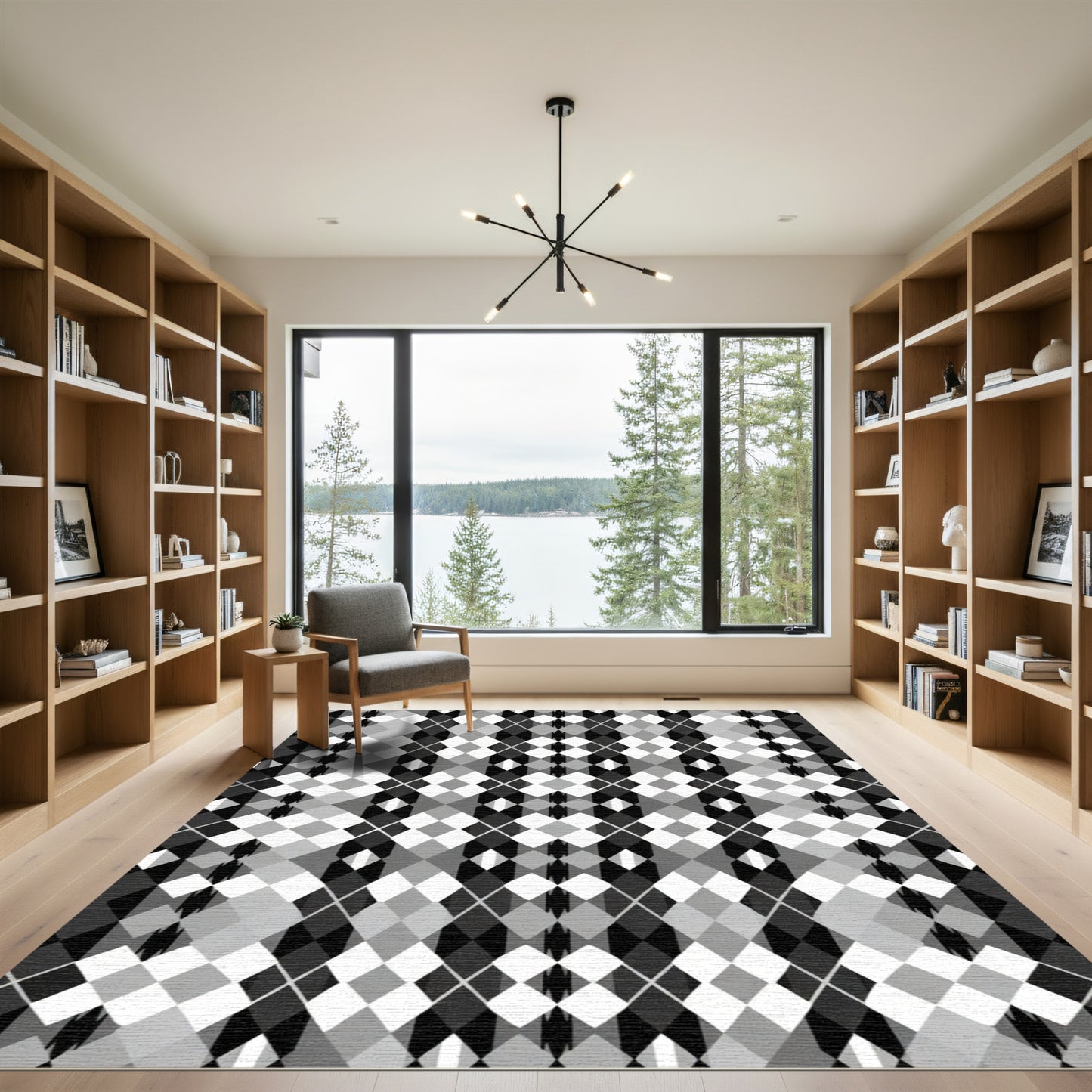 Monochromatic Diamond Grid Intersection Rug