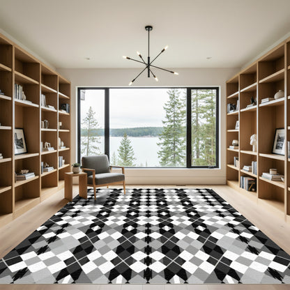 Monochromatic Diamond Grid Intersection Rug