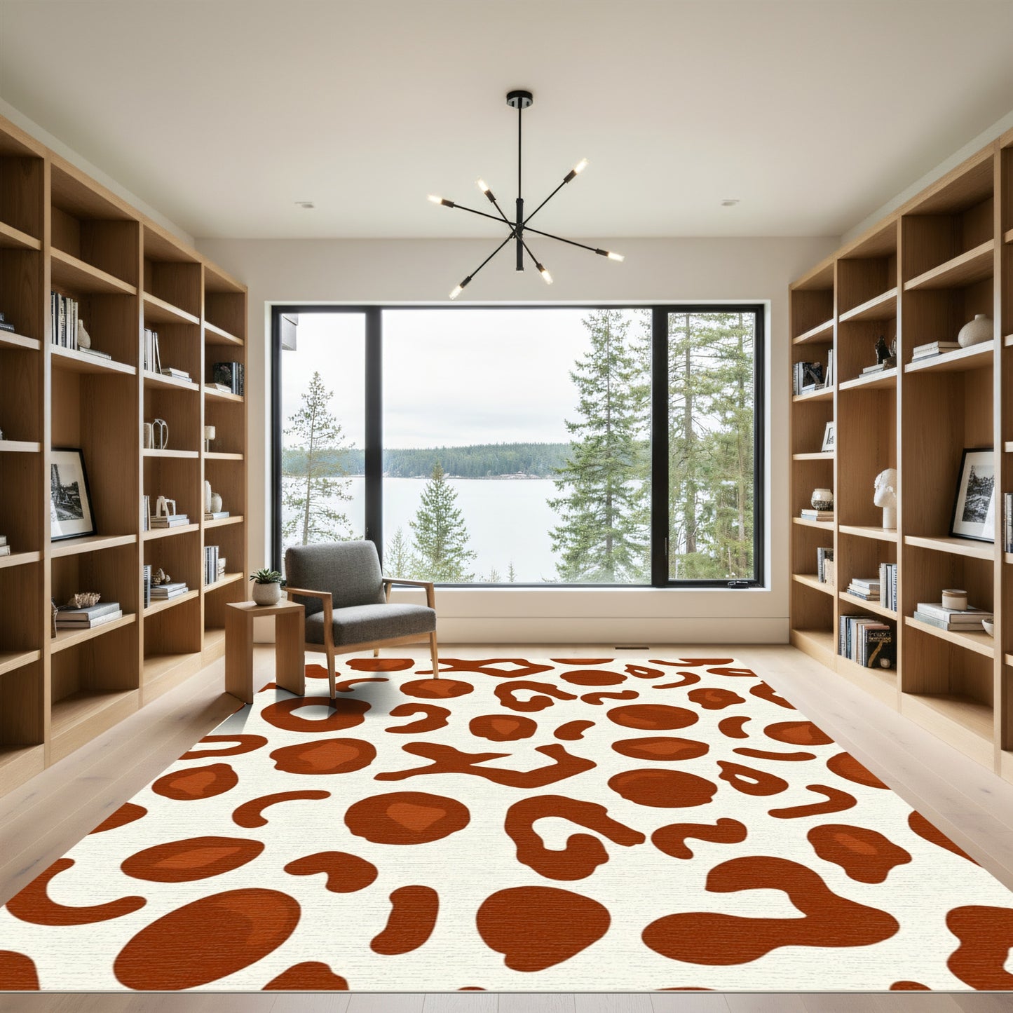 Brown Spots Animal Print Rug