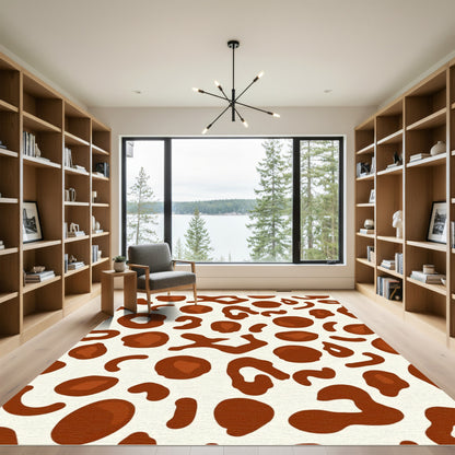 Brown Spots Animal Print Rug