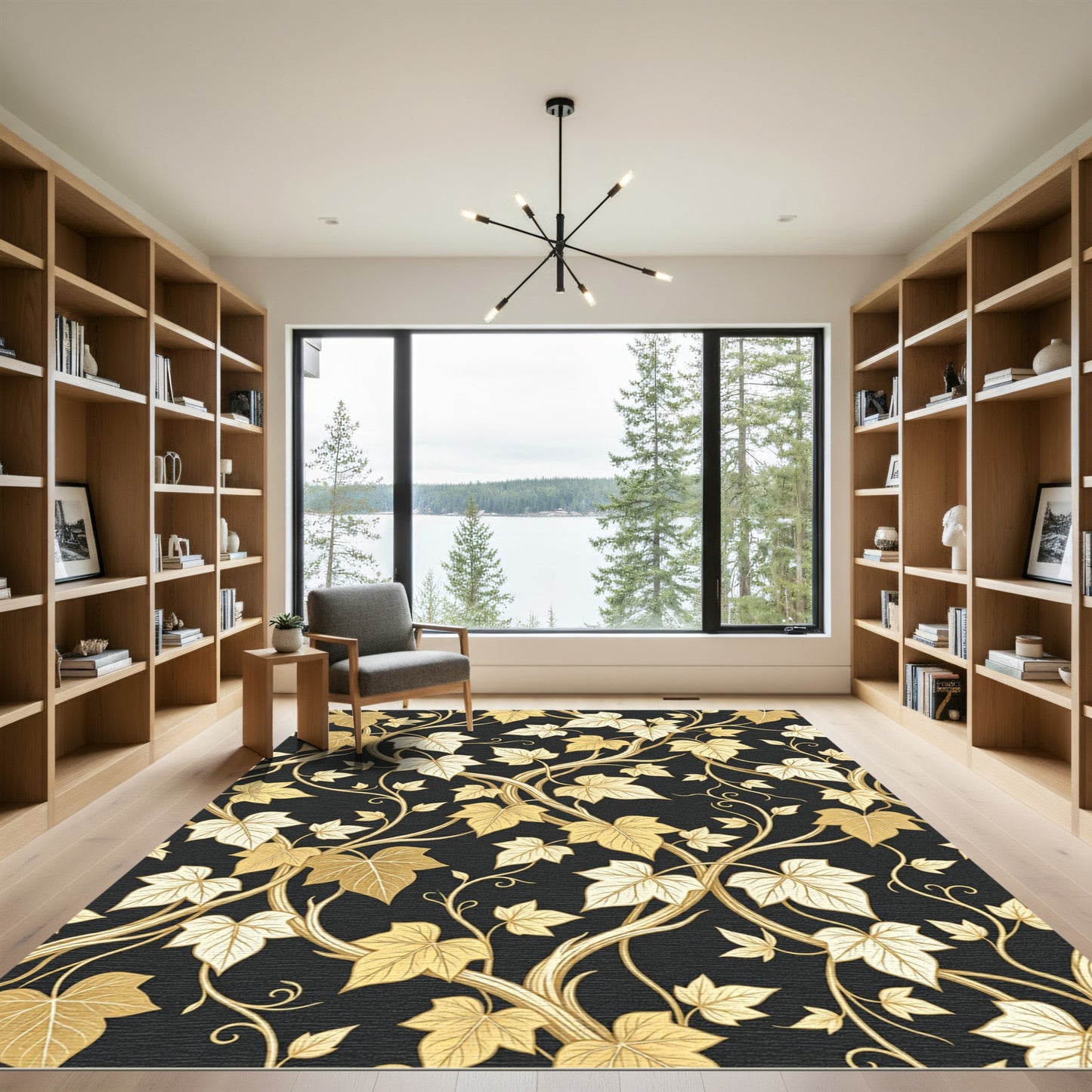 Golden Ivy Vine Foliage Rug