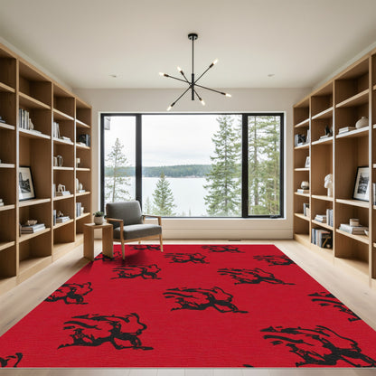 Crimson Abstract Human Forms Rug