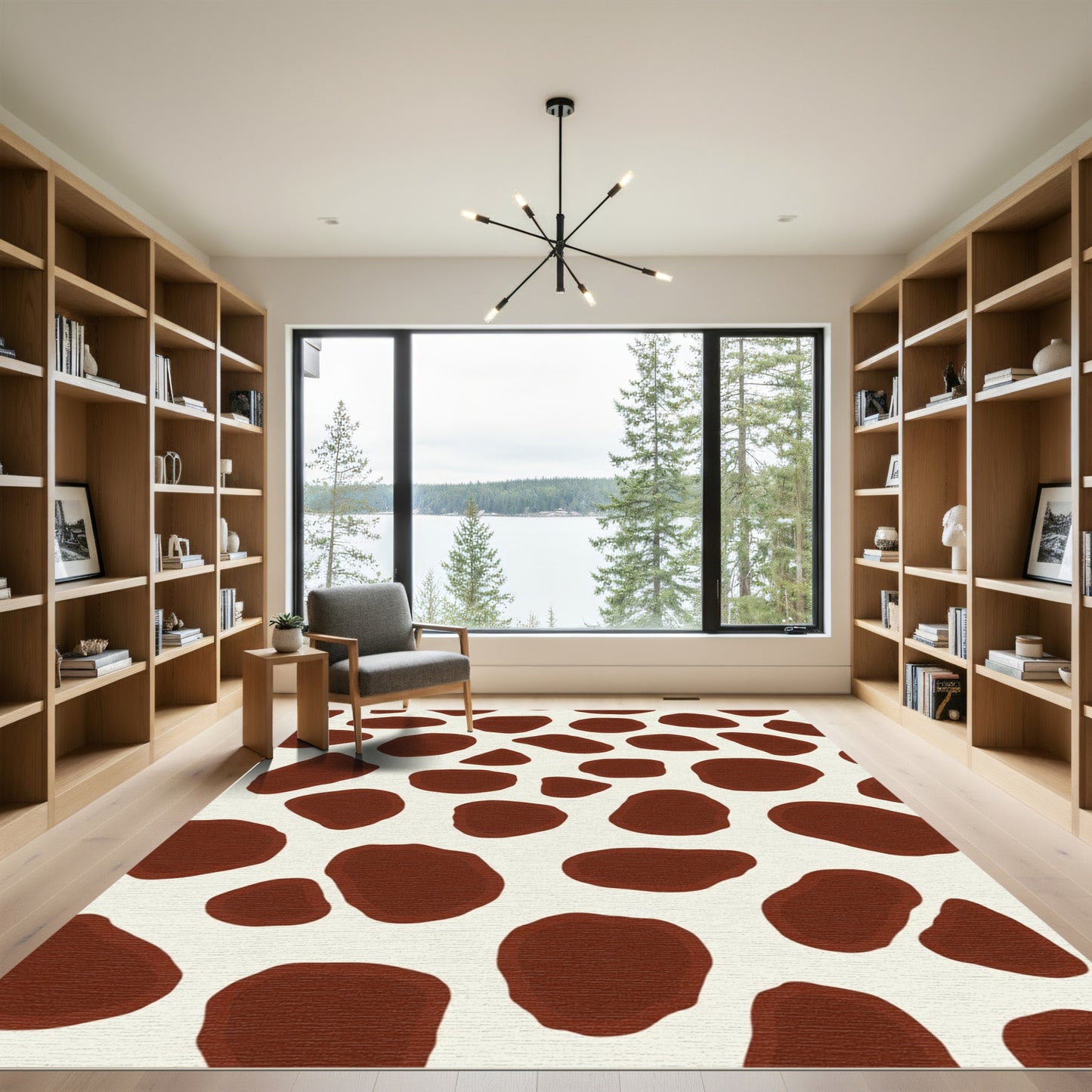 Brown White Spotted Animal Hide Rug
