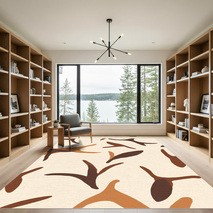 Abstract Earthy Organic Shapes Rug