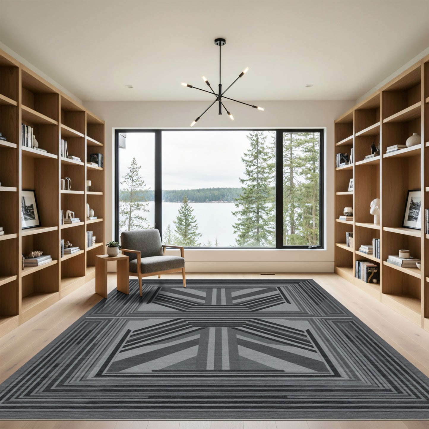 Monochromatic Geometric Stacked Squares Rug