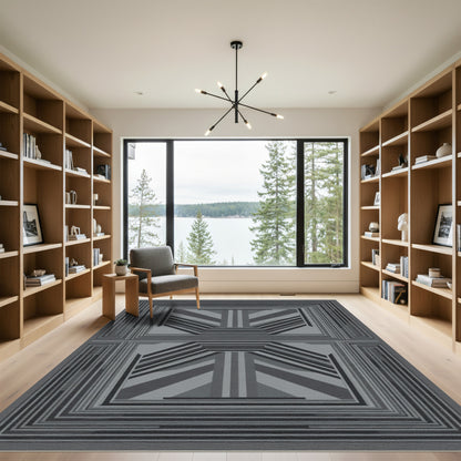 Monochromatic Geometric Stacked Squares Rug