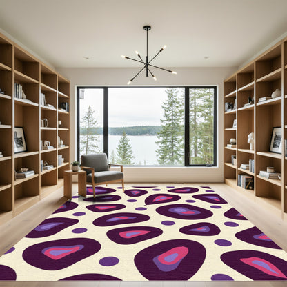 Deep Purple Abstract Spots Rug