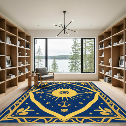 Golden Sun Anchor Starry Night Rug